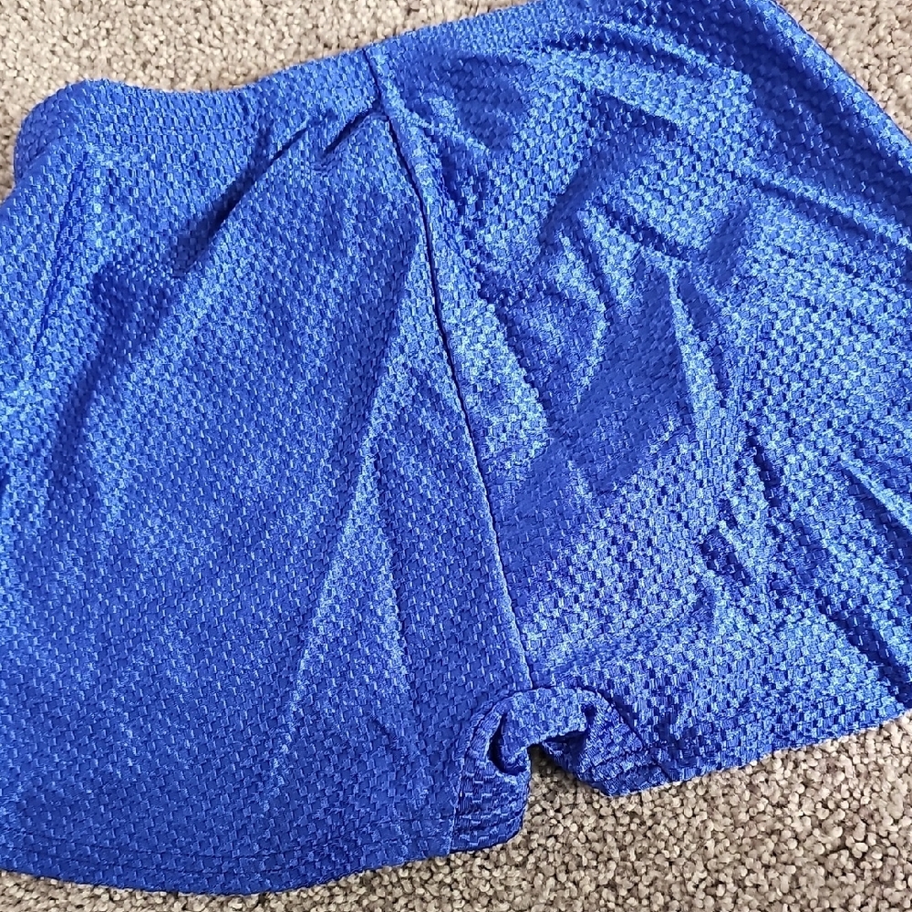 🟠D3🔹️❤️Kathy Ireland Blue Textured Women's Swim Shorts - Picture 2 of 4